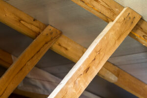 Wooden boards, elements of construction of a roof